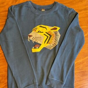 Tea Collection Graphic Tiger Blue Sweatshirt Boys Size 16